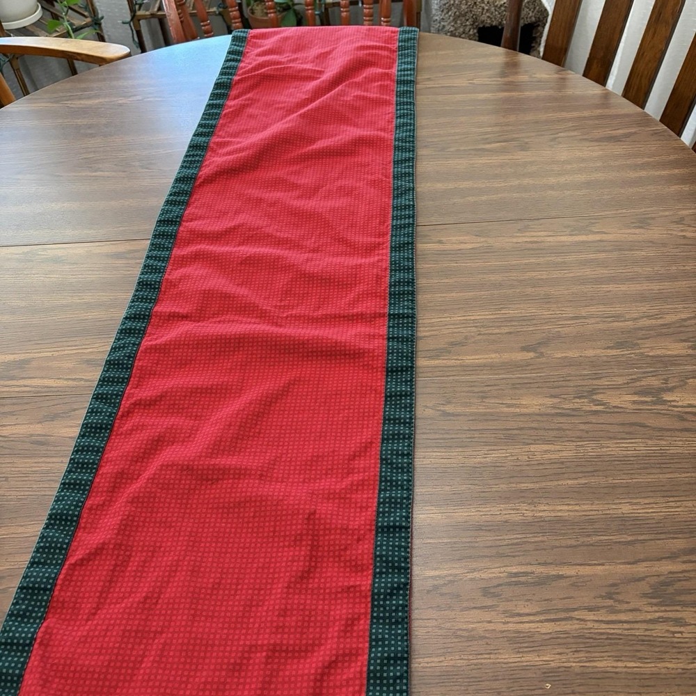 Pier 1 Imports Christmas Table Runner Red And Green Tassels 13x84 Cotton Holiday